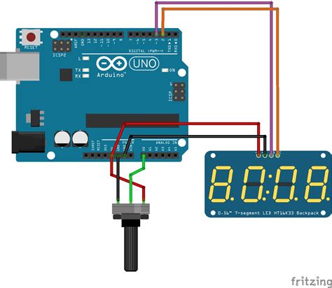 Displaying potentiometer values on a 4 digit 7 segment display!.